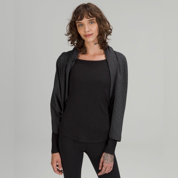 LULULEMON Rulu Scarf - Dark Heather Grey Snap Vinyasa Scarf - One Size EUC - Picture 9 of 16